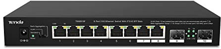 Tenda Switch 2.5 Gigabit, Switch Ethernet 2.5 Gbps 10 Porte, 2 Porte SFP 2,5 G e 8 Porte RJ-45 2,5G, Desktop e Montaggio a Parete, Compatibile con Computer, NAS, AP Wi-Fi 6 (TEM2010F)
