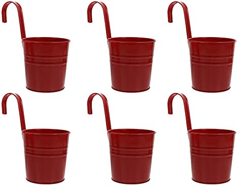 Cabilock 6st Hängender Blumeneimer Aus Zinn Pflanzkübel Aus Eimer-pflanzgefäß Aus Metall Und Eisen Gartentöpfe Im Freien Blumendekor Kräutertopf Über Milchkanne Metall Eisen Verzinkt