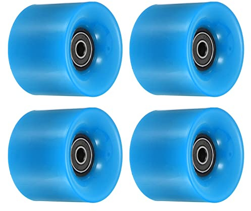 PATIKIL 60mm Longboard Wheels with Bearings ABEC-9, 4 Pack Street Wheels for Skateboards Cruiser Wheel Replacement 80A, Black Blue