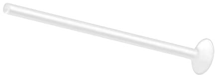 PIERCINGLINE PTFE Labret ohne Kugel Piercing Nase Ohr Lippe Transparent 1,2 x 17 mm