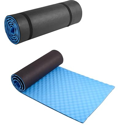 ADEPTNA Durable Extra Thick EVA Foam Roll Up Camping Hiking Mountaineering Picnic Exercises Mat Eva Foam Sleeping Mattress - Lightweight about 400g and Waterproof Mat (BLUE)