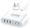 200W USB C Charger Block, 6 Port USB C Fast Charger, Charging Station Hub Keep your Desk Tidy, Laptop Power, Portable Adapter for MacBook Pro Air iPad Pro iPhone 15 14 13 12 Galaxy (White)