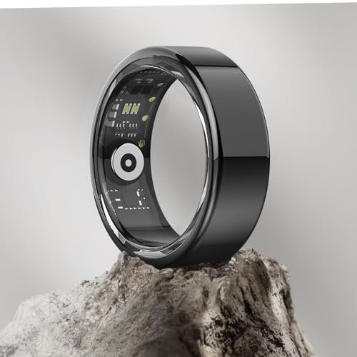 DEKELIFE 2024 Neu Smart Ring Herren Damen, Fitness Ring Tracker Gesundheitsring mit Herzfrequenz, SpO2, Schlaftracker, 100+ Sportmodi IP68 Wasserdicht Smartringe für Android und iOS, Size 9, Schwarz