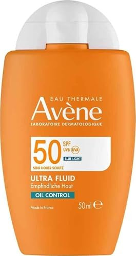 Avène Ultra Fluid Oil Control SPF 50 hoher Sonnenschutz für empfindliche Haut, 50 ml Creme