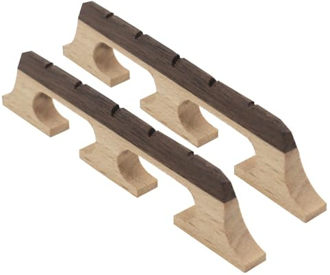 Cheerock 5-String Banjo Bridge, 2-Pack Ebony Maple Banjolele Bridges, Universal Fit Parts & Accessories