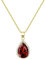 Linawe Rot Halskette Goldkette Kette Damen Granat Anhänger Halsketten, Goldener Schmuck Set Diamant Fossil Geburtsstein Kristall Kettenanhänger Damenkette Jewelry Schmucksets