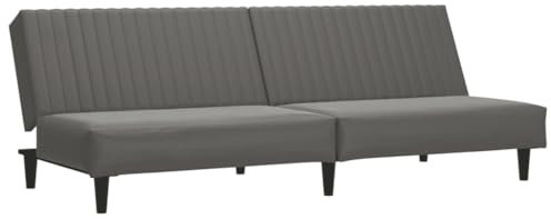 HETFTJN Recamiere Wohnzimmer Couch Bigsofa Camping Sofa - Schlafsofa 2-Sitzer Grau Kunstleder für Büro Hotelzimmer Jugendzimmer Relaxationsraum