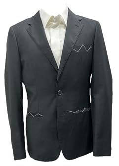 Generico Abito Uomo Sartoriale Made in Italy, Regular Fit, Fresco Lana Tasmania 150S Extrafine, Grigio Scuro, 46-60 Primavera Estate (48 Drop 6 Regular, Grigio Scuro)