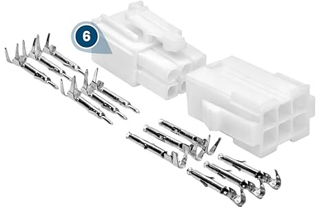 Kalitec KALI-1806 Mini MATE-N-LOK Set 6-Polig - Elkontakt och Hylsdon Vit