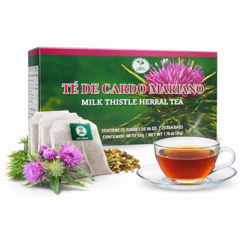 Cardo Mariano Herbal Tea (Milk Thistle) – 25 Tea Bags – 100% Natural, Vegan & Caffeine-Free – Traditional Botanical Infusion for Wellness – Authentic – By High Supreme