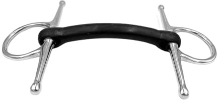 Equine Smile ES0112 Gebiss Knebeltrense Schenkeltrense Stangengebiss mit Flexibel Gummi Stange Gebissstärke 19 mm (12.5 cm)