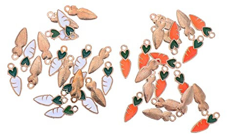 Holibanna 40stücke Karotten Schmuckanhänger Für Ostern Bastelmaterial Für Halsketten Und Armbänder Kreative Osterdekorationen Langlebige Legierungscharms