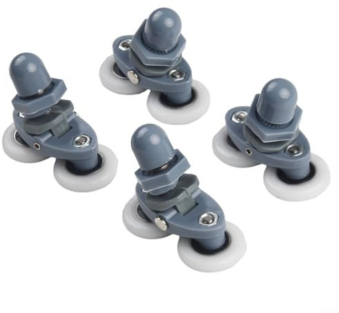 Rotelle doppie per porta della doccia del bagno, parti di ricambio scorrevoli inferiori, 23/25/27 mm, con cuscinetto in nylon in acciaio inox, per pannelli in vetro da 4-6 mm (25 mm)