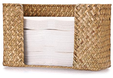 IGNPION Dispensador de toallas de mano de papel multipliegue, soporte para servilletas de toalla de invitados de hierba marina, cesta de papel plegable plana para pliegue C, plegado en Z, triple