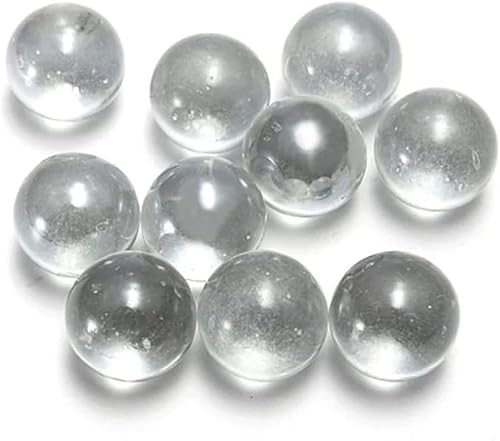Wwyan 20 Stück 10 mm klare Glasmurmeln, massive Marmorperlen, Murmel-Spiele, springende Kugel, Flipper-Maschine für Vasen, Aquarien, Heimdekoration, Würfel und Marmorspiele, Sport und Outdoor-Spiele