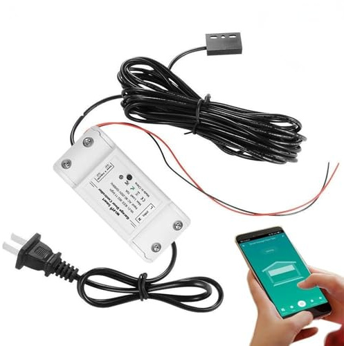 SSKT Smart Garage Door Opener – Compatible with Alexa, Google Assistant & Smart Life App – Universal WiFi Garage Door Controller – Remote Control, Voice Control, Real-Time Notifications (US Plug)