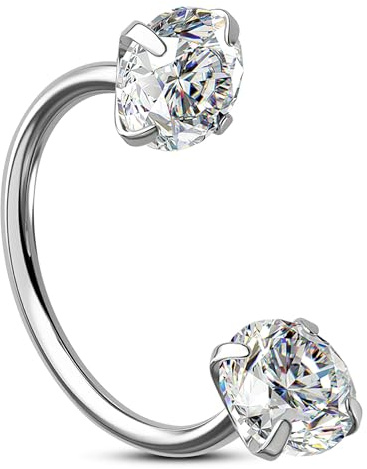 OUFER Body Piercing Horseshoe Nose Ring: 22G 0.6mm Threadless Nostril Piercing Hoop Jewellery 316L Surgical Steel Helix Tragus Septum Eyebrow Lip Labret Cartilage Earring