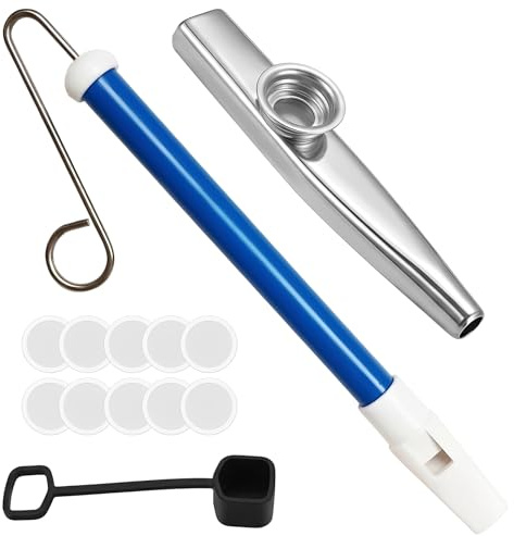 NiceNaiils 2 Pcs Slide Whistle, Kazoo Instrument, maultrommel, Metallgleitflöte mit Edelstahl-Gleitstangen, Kunststoff lotusflöte für Kinder, Professionelles Musikinstrument für Anfänger