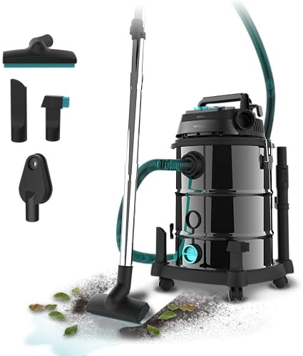 Cecotec Solid och flytande metalldammsugare med 30 L Conga Rockstar Wet & Dry Steel Pro Tool Neo-kabel, 1 600 W, sug- och blåsfunktion, inkluderar verktygsuttag, 3 tillbehör