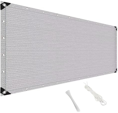 MAODUZI Balkonfächer Ohne Bohren 140x400cm, Windschutz Winddurchlässig Sichtschutz Balkon Hoch Verschiedene Abmessungen für Balkongeländer Terasse Gärten - Grau