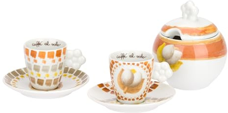 THUN - Set 2 Tazzine con piattino e Zuccheriera, Collezione Tulipani, /10,25 x 9,60H 370 cc