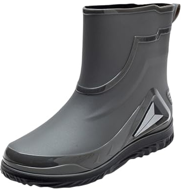 Generisch Zapatos de goma para hombre, impermeables, botas de goma para hombre, botas de media altura, botas de senderismo al aire libre, suela gruesa, botines de goma, antideslizantes, botas de