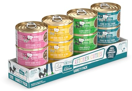 Weruva Cats in The Kitchen, Kitchen Cuties Variety Pack, Wet Cat Food, 3.2oz Can (Pack of 12)