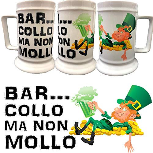 BrolloGroup Boccale Birra in Ceramica Barcollo Ma Non Mollo PS 13516-2 Boccali Personalizzati