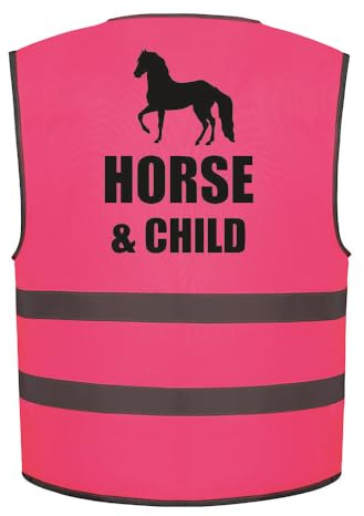 Horse and Child Kids Hi Vis Vest Children's High Visibility Reflective Safety Waistcoat School Horse Riding Road Safe Equine