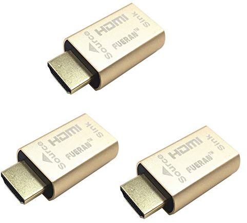 FUERAN Edid-Emulator-Adapter (4 Generation), HDMI kompatibel mit Mac Thunderbolt auf HDMI-Switches/Extender/AV-Receiver/Video-Splitter (1920 * 1080-3p)