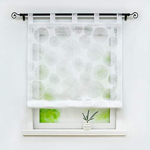 Joyswahl Voile Weiß Raffrollo mit Kreise Ausbrennerqualität »Alicia« Schals Fenster Gardine mit Schlaufen BxH 100x150cm 1 Stück