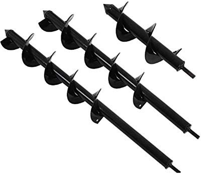 Molinter - Trivella a mano da giardino a lumaca elicoidale per trapani, trapani, trapani, piantine (D 4 cm, L 45 cm, nero)