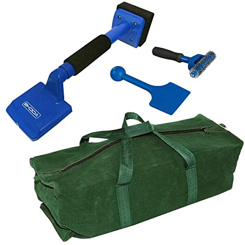 Voche® 5 Piece Knee Kicker Carpet Stretcher, Bolster Chisel and Seam Roller Fitting and Laying Tool Kit with Heavy Duty Canvas Tool Bag