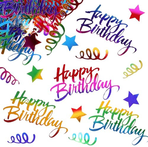100 Pcs Colorful Happy Birthday Confetti Multicolor Table Confetti Rainbow Party Decorations Table Decor