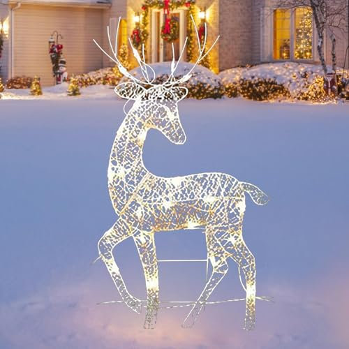 Yulokdwi Rentiere Weihnachten Deko Aussen, Rentiere Weihnachten Deko Aussen, LED Weihnachtsdeko Rentier Beleuchtet Aussen, Weihnachtsbeleuchtung, Weihnachtsdekoration Für Innen Außen