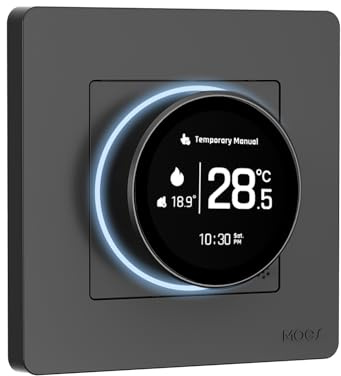 MOES Smart ZigBee Thermostat Underfloor Heating Electric, Room Thermostat Underfloor Heating Programmable (MOES Hub required) Compatible with Apple Home/Alexa/Google Home, Smart Life/Tuya App, Grey