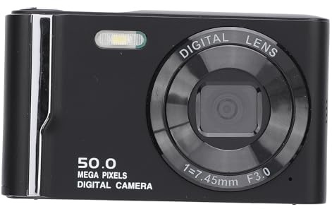 Digitalkamera, 4K 50MP HD-vloggningskamera för Fotografering, 2,8-tums LCD-skärm, 16X Digital Zoom Autofokus Retro Kompaktkamera för Nybörjare (Svart)