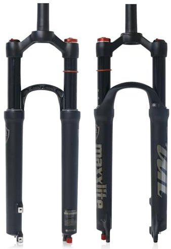 Wkantlaes Forcella per Mountain Bike Bici XC/AM, Forcella Anteriore Ad Aria con Sospensione MTB, Regolazione del Rimbalzo, Escursione 120 Mm, QR 9 Mm, Tubo Dritto 1-1/8,Manual Lockout,29''