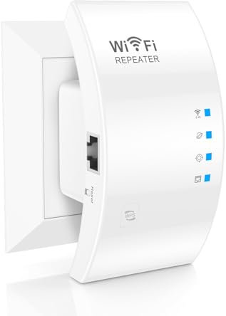 Amplificateur WiFi, 1800 Mbit/s, répéteur WiFi, Double Bande, 4 antennes pivotantes à 180°, Connexion Ethernet, Booster WLAN de Mode répéteur/AP/routeur, Installation Simple, Prise EU