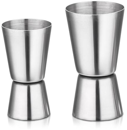 Spirits Measure 25/50ml & 15/30ml Cocktail Jigger: Dual Shot Measures for Spirits, Cocktails & Wine – Stainless Steel Professional Alcohol Measuring Cup for Home & Bar Use