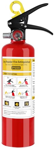 ABC Fire Extinguisher for Home- 1-A:10-B:C Rated Dry Chemical Extinguisher, Extintor Para Carro Fire Safety Equipment with Quick-Release Handle for Kitchen, Business, Vehicle