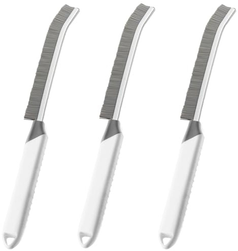 YIGAARUI Crevice Cleaning Brush Bathroom Tile Groove Gap Cleaning Brush Premium Crevice Cleaning Tool Aluminum Support with 15° Angled Head-Grout Thin Brush,Kitchen & Bathroom Tool (3PCS)