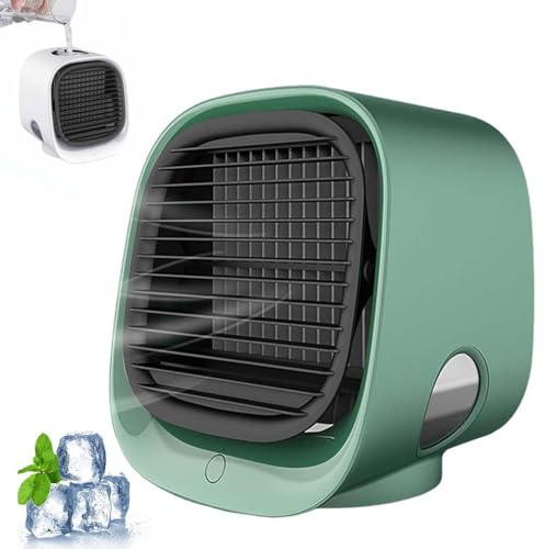 Vital Breeze Ac, Upgrade Vital Breeze Tragbare Klimaanlage, Mobile Klimageräte, klein persönlicher Luftkühler, 3 Geschwindigkeiten Min Air Conditioner Misting Ventilator für Schlafzimmer, Büro (Grün)