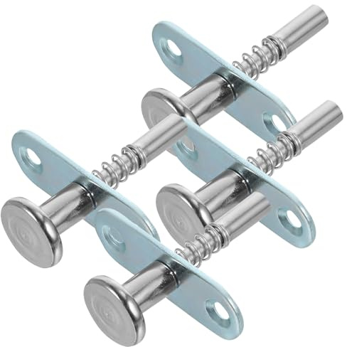 Housoutil 4 Pièces Loquets à Piston en Métal Argenté, Résistance la Corrosion et Anti-âge, Remplacement pour Lit Évolutif et Petit Meuble Couleur Aléatoire