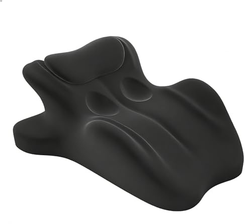 HOMEPAC Moodie Intimacy Pillow, Chiro Monk Pillows for Couples, 27° Angle Perfect Position Ergonomic Memory Foam Wedge Pillow, Provides Waist and Neck Contoured Support (Black)