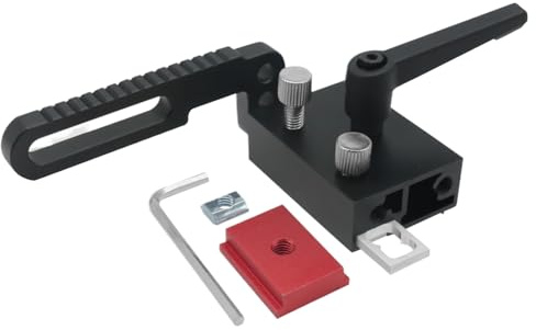 Adjustable T-Track Miter Stop - 75 Type Precision Guide, Portable Woodworking Accessory | Lightweight Aluminum Alloy Stainless Steel PP Fence Stop Cutting Tool for DIY Wood Carpentry Table Saw Work