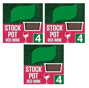 Stock Pot Red Wine, Suitable for Vegans, Free from Artificial Colours, 4 x 26g,Pack Of 3