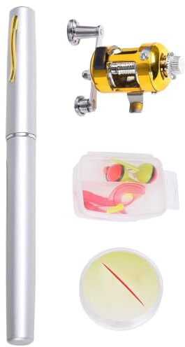 Pen fiskespö, Pen fiskespö och rulle Combo Small Pocket Rod | Pen Rod And Reel Combo Liten stolpe för vandrare Vänner Familj Födelsedagar Semester Särskilda tillfällen Vandrare Vän