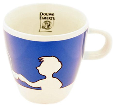Tasse à Café Design Douwe Egberts People, Porcelaine, Bleue