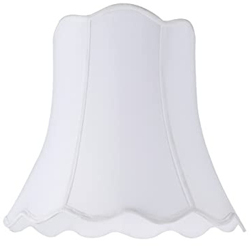 Aspen Creative 34001 Transitional Scallop Bell Shape Spider Construction Lamp Shade in White, 16 wide (10 x 16 x 15)